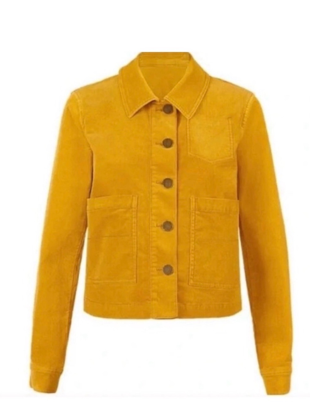 Cabi Citizens Jackie Corduroy Yellow Mustard Trucker Chore Jacket Coat Large